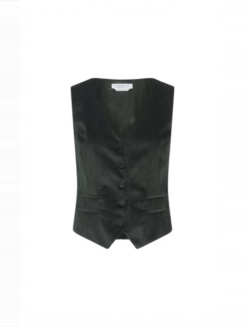 GABRIELA HEARST Coleridge Vest in English Green Sea Island Cotton Corduroy