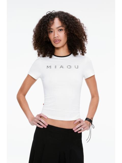 miaou RHINESTONE MINI TEE - WHITE