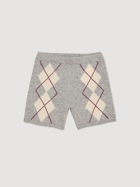Sandro DIAMOND-PATTERN KNIT SHORTS