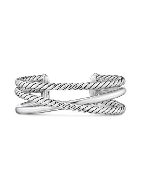 DAVID YURMAN David Yurman Bold Crossover Three Row Cuff Bracelet in Sterling Silver, 19mm at Nordstrom