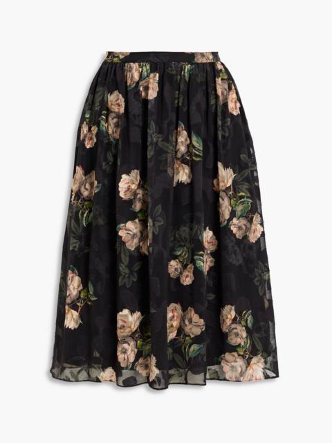 Other Designers Floral-print fil coupé chiffon skirt
