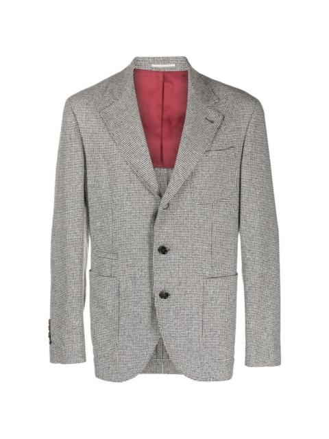 Brunello Cucinelli Brunello Cucinelli Light Grey Houndstooth Suit Jacket