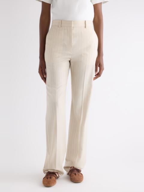 Acne Studios Acne Studios Pontino Pinstripe Wool Trousers in Cream Beige at Nordstrom