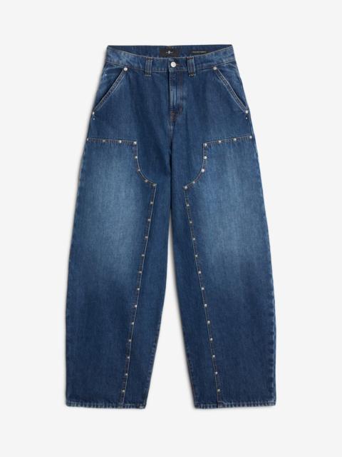 7 For All Mankind MANKIND Studded Balloon Jeans in Le Blue