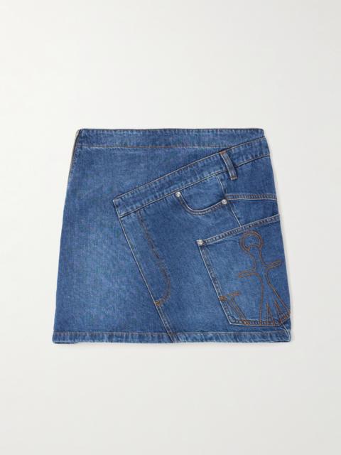 JW Anderson Embroidered Denim Mini Skirt