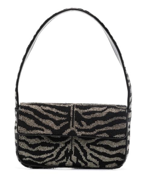 STAUD Tommy Beaded-zebra Pattern Shoulder Bag