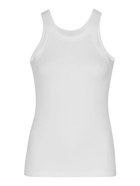 TOTEME Espera Ribbed Stretch Cotton-Blend Top white