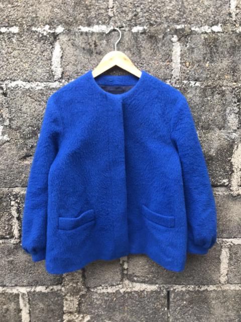 Other Designers Designer - Adam Et Rope Blue Wool Cropped Button Jacket
