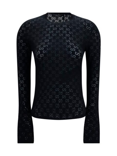 GUCCI Gucci GG Dévoré Cotton T-shirt Black