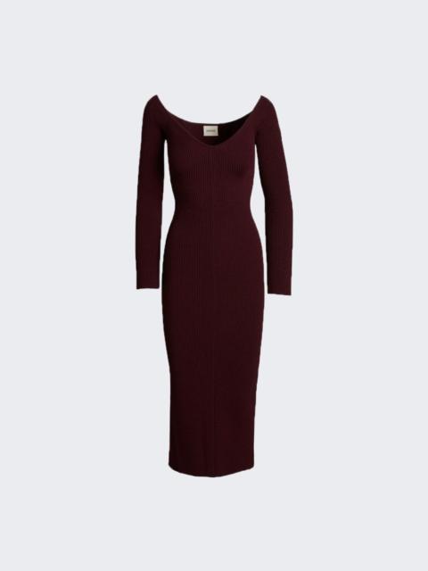 KHAITE Pia Dress Merlot Red