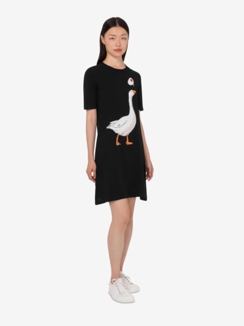 Moschino GOOSE COTTON KNIT DRESS