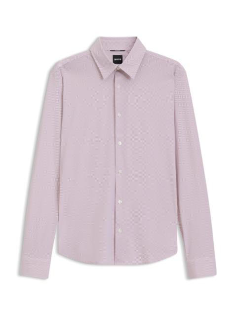 BOSS PRINTED REGULAR-FIT SHIRT IN PERFORMANCE-STRETCH JERSEY