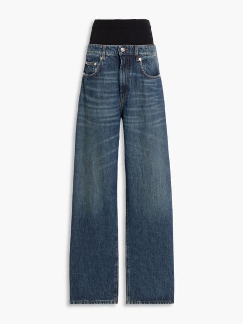 Sportmax Knit-paneled high-rise straight-leg jeans