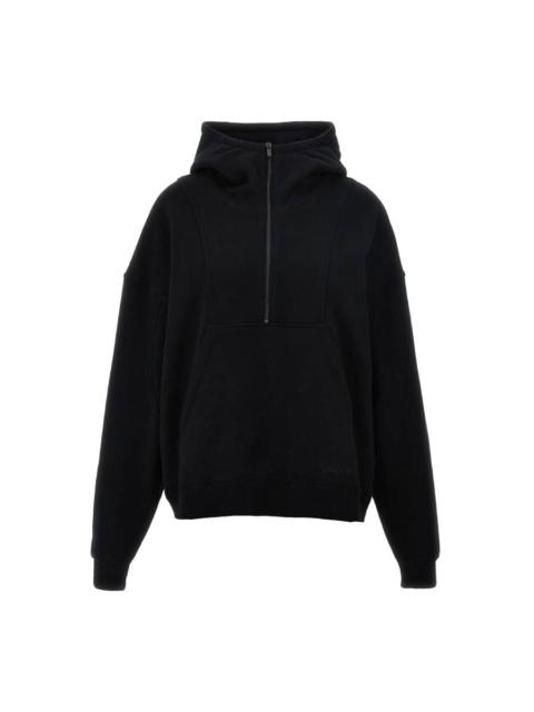 SAINT LAURENT Saint Laurent Womens Black Camionneur Trucker Fleece Hoodie
