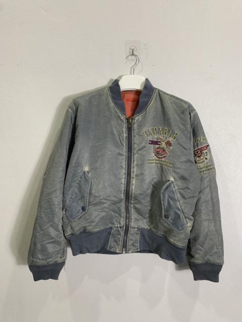 Military - Vintage Unbrand flight jacket embroidered Logo