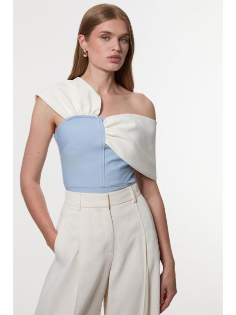 KAREN MILLEN Figure Form Bandage Knit Asymmetric Strap Top