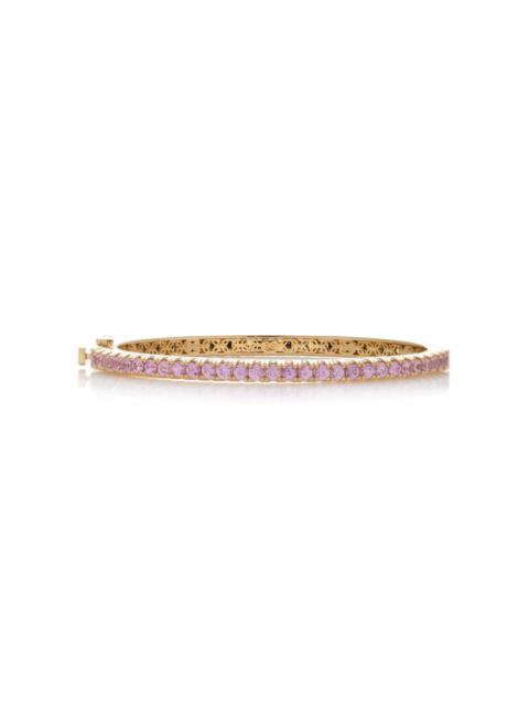 SYDNEY EVAN Large 14K Yellow Gold Diamond, Sapphire Bangle multi