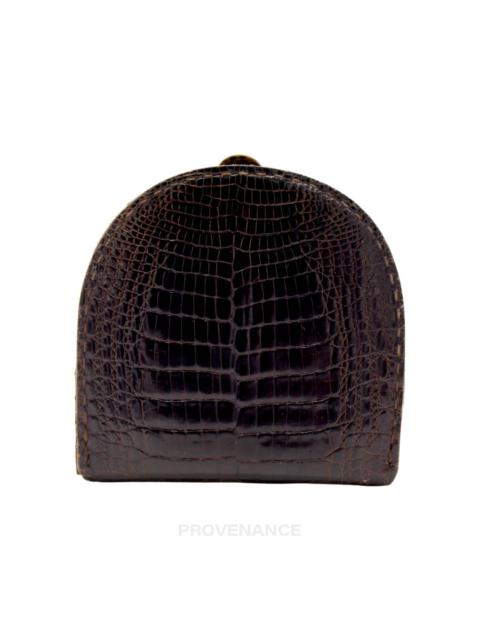 GUCCI Gucci Coin Wallet - Dark Chocolate Crocodile