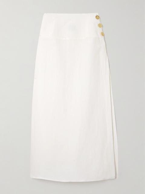 LE KASHA Haifal Linen Midi Skirt