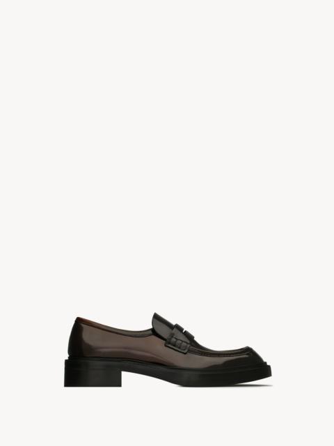 SAINT LAURENT HARVEY LOAFERS IN GLAZED LEATHER