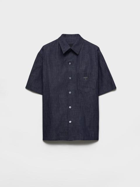 Prada Short-sleeved chambray denim shirt