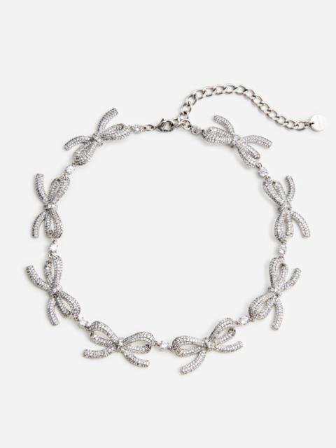 self-portrait Crystal Bows Necklace
