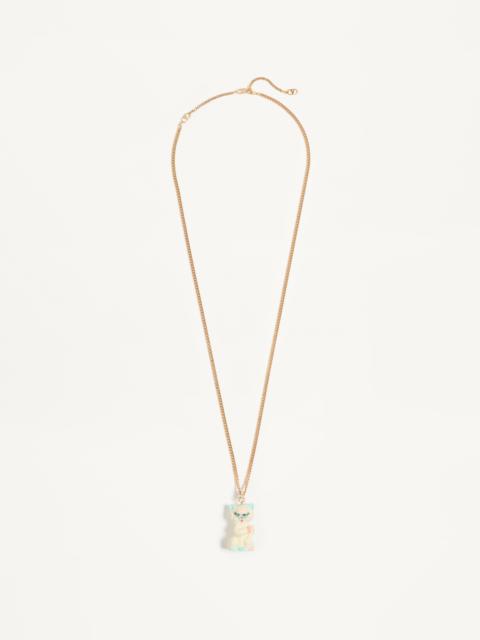 Valentino LE CHAT DE LA MAISON NECKLACE IN METAL, NYLON AND SWAROVSKI® CRYSTALS