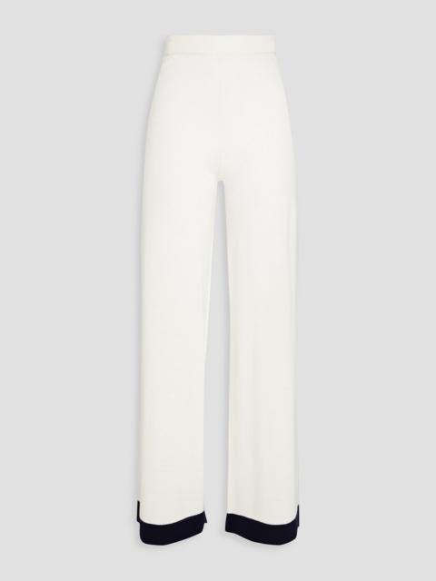 Zimmermann Two-tone merino wool wide-leg pants