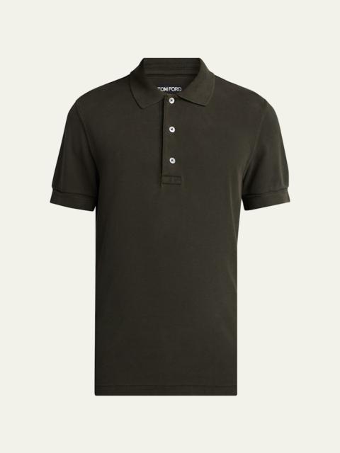 TOM FORD Men's Lyocell Pique Polo Shirt