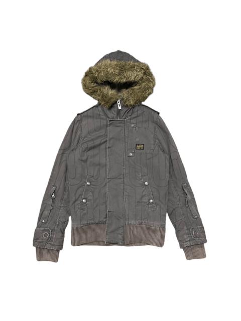 Other Designers G-Star - Vintage G Star Raw Denim 3301 Tactical Fur Hooded Jacket
