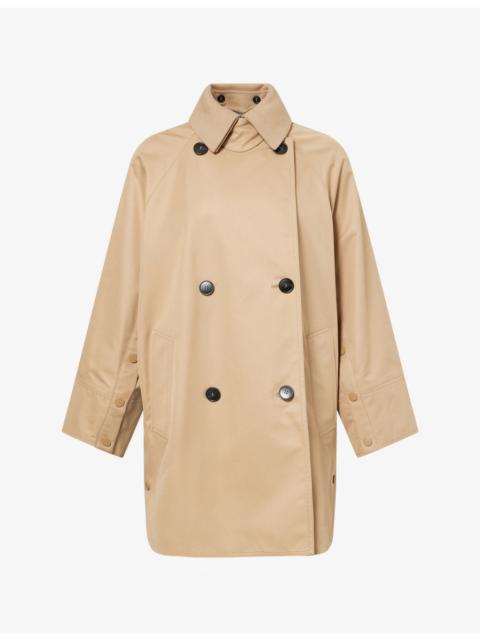 WEEKEND Max Mara Double-Breasted Quilted-Back Cotton-Garbadine Coat