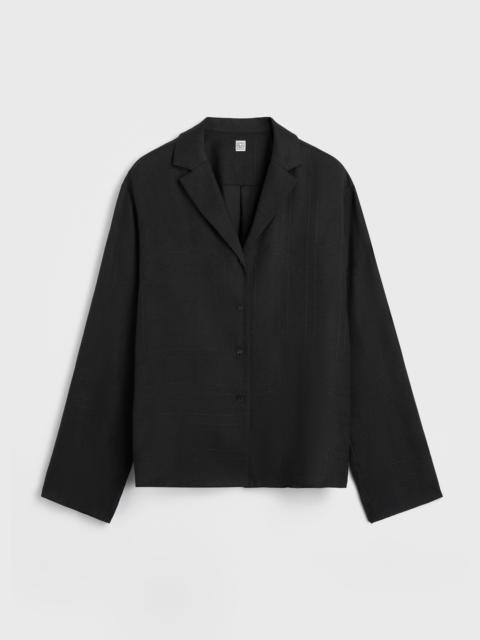 TOTEME Monogram flannel pj top black