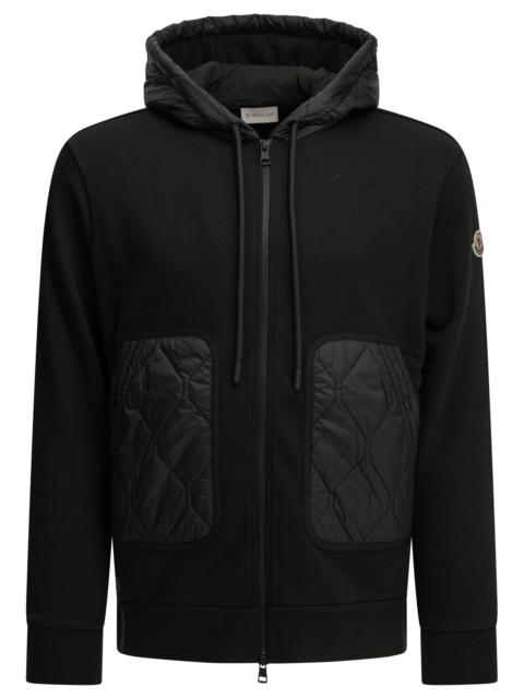 Moncler Moncler Quilted Zip-up Sweatshirt Black Men