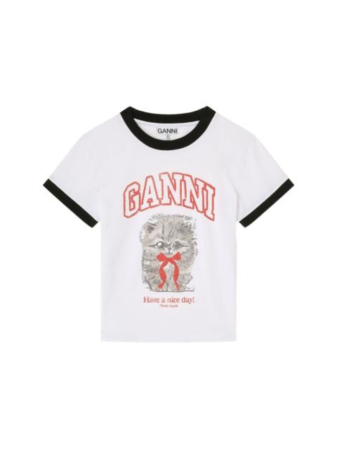 GANNI Margot Kitty organic cotton t-shirt
