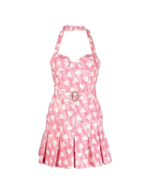 Alessandra Rich Heart-print Halterneck Mini Dress