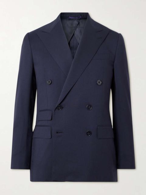 Slim-Fit Double-Breasted Wool-Twill Blazer