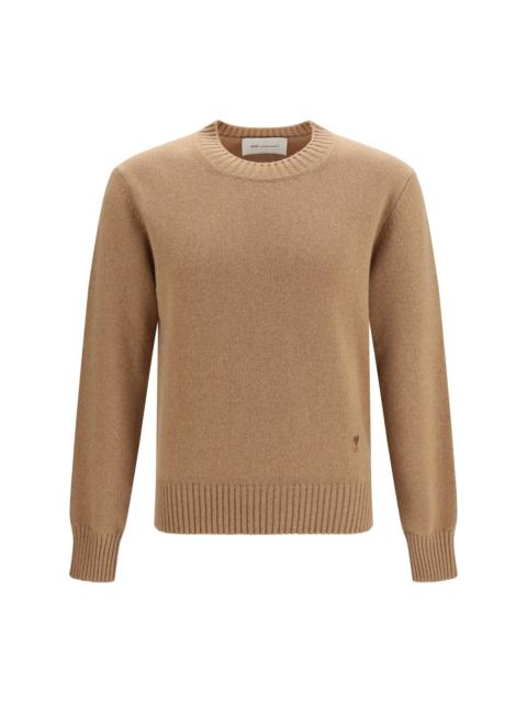 AMI Paris Ami Paris Men Crewneck Sweater With Tonal Ami De Coeur