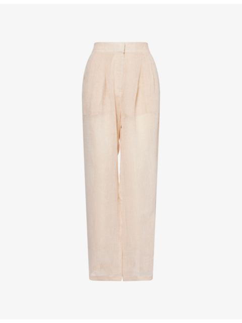 LE KASHA Sohag Semi-Sheer Linen Trousers