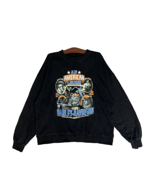 Other Designers Vintage - VINTAGE SWEATSHIRT ELVIS PRESLEY AND HARLEY DAVIDSON