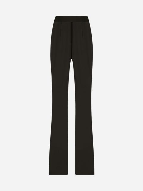 Dolce & Gabbana High-waisted flared chiffon pants