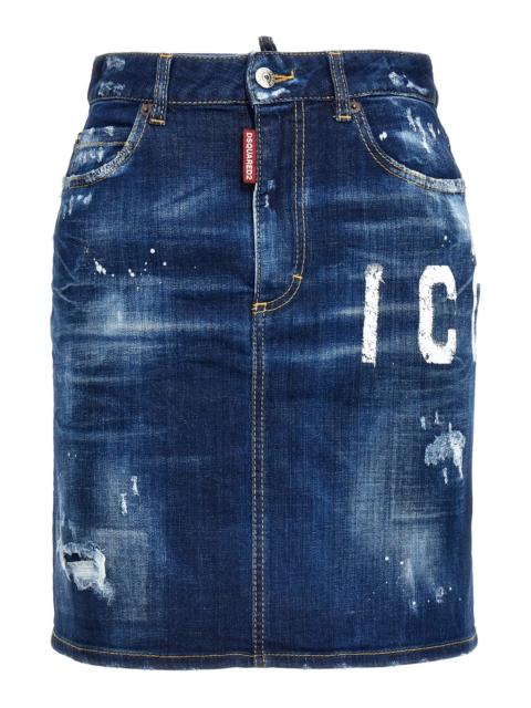 DSQUARED2 'Icon Spray' denim skirt