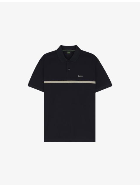 BOSS Paddy Horizontal-Stripe Cotton Polo Shirt