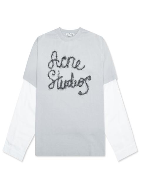 Acne Studios LAYERED LOGO T-SHIRT - LIGHT BLUE