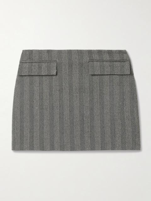 FERRAGAMO Herringbone Wool-blend Mini Skirt