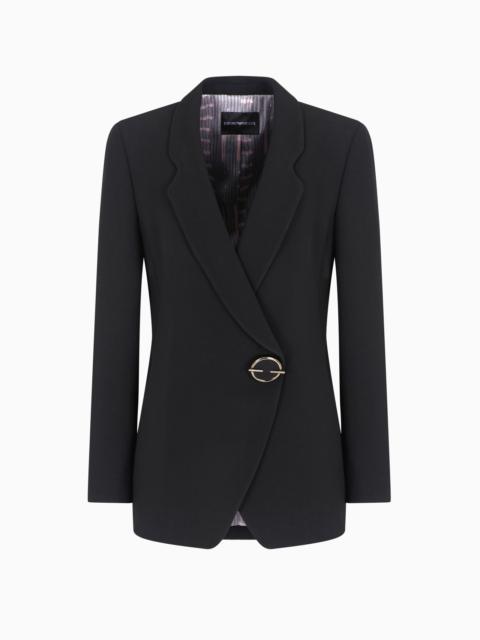 EMPORIO ARMANI CADY CRÊPE BLAZER WITH JEWEL CLOSURE