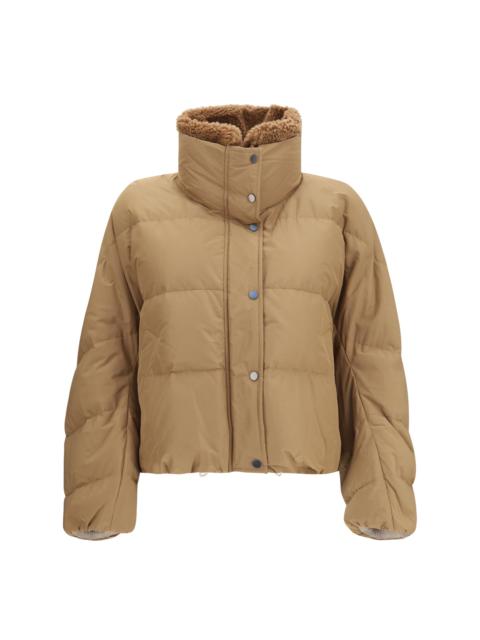 Brunello Cucinelli Brunello Cucinelli Padded Jacket with Shearling Collar Nocciola