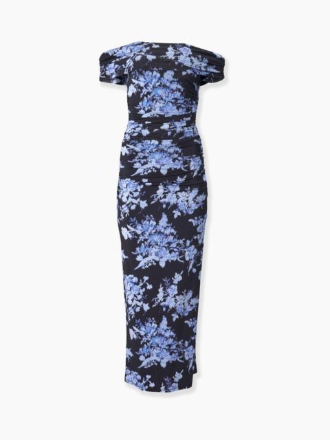 CAROLINA HERRERA Floral-Print Ruched Jersey Gown