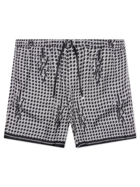 AMIRI HOUNDSTOOTH SILK SHORT - BLACK