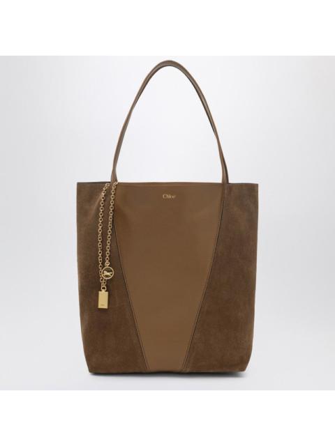 Chloé Chloé Chloé Spin Tote Bag In Leather And Suede Khaki Women
