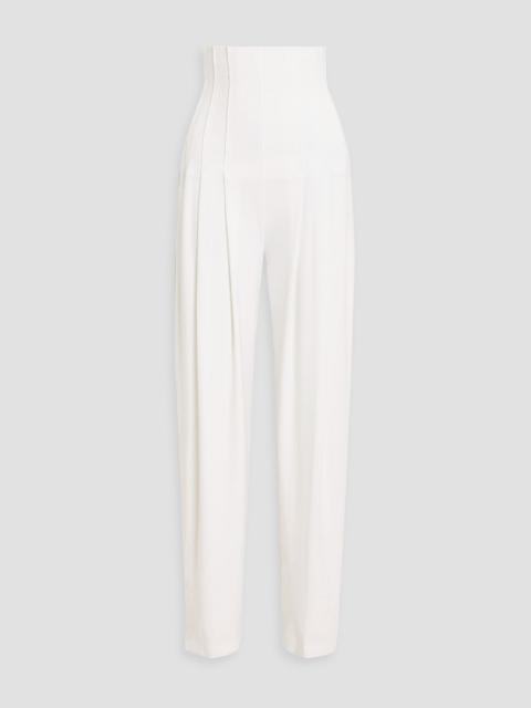 NORMA KAMALI Pleated stretch-jersey tapered pants
